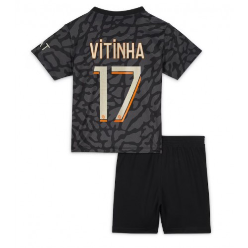 Maillot de foot Paris Saint-Germain Vitinha Ferreira #17 Troisième enfant 2023-24 Manches Courte (+ pantalon court)